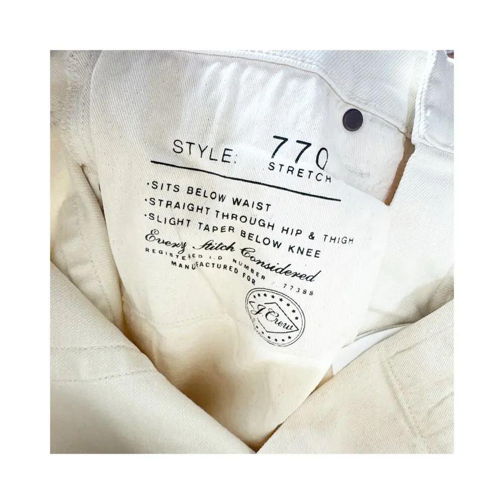 J. Crew 770 Straight-Fit Bergen Five-Pocket Pant Cape Cod Canvas Size 29X32 NWT